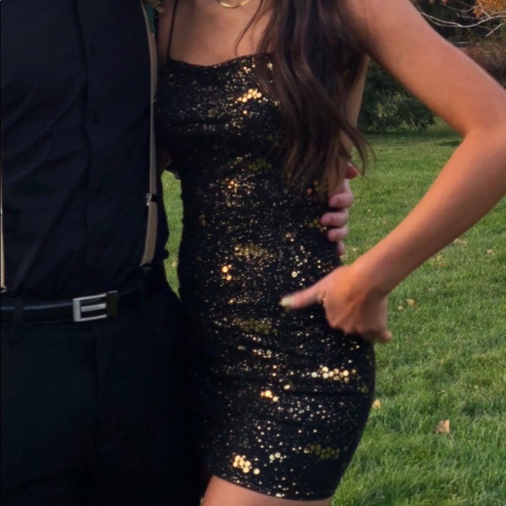 Black and Gold Homecoming Dress